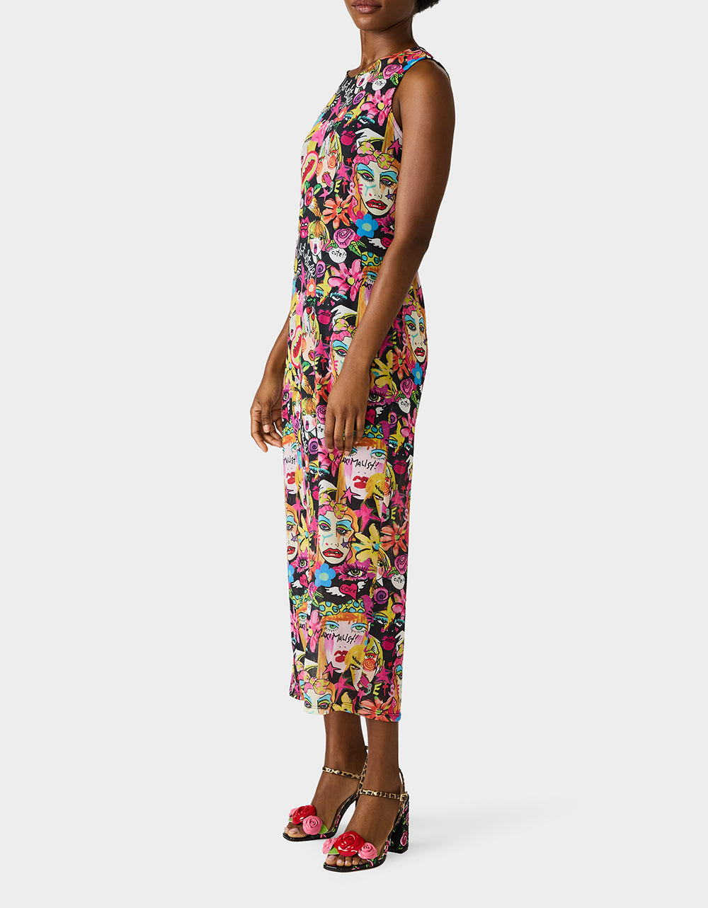 BETSEY'S ART TANK DRESS BLACK MULTI