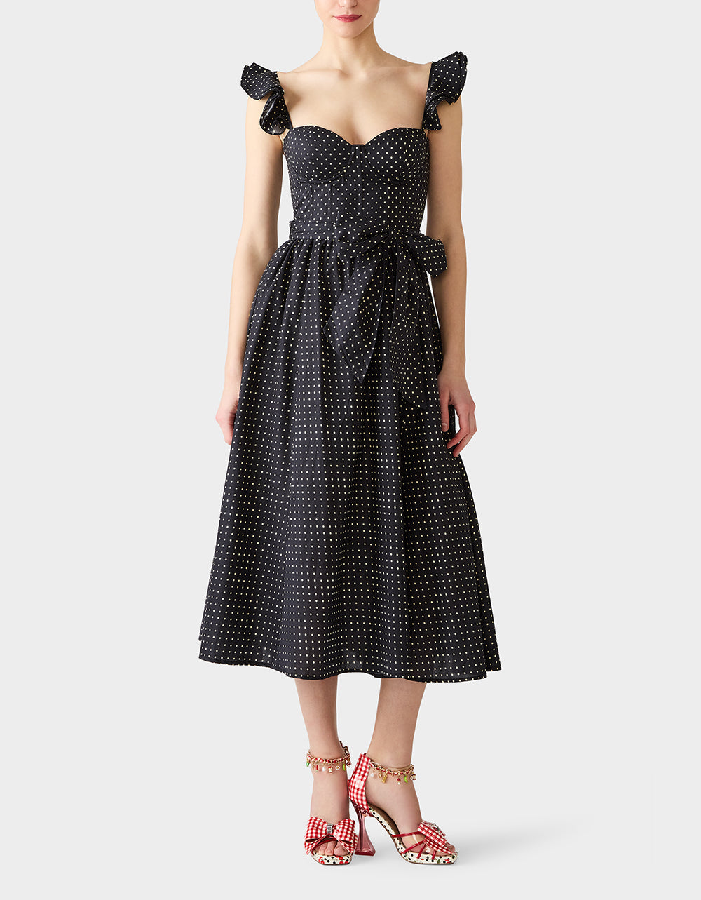 LOVELY IN DOTS DRESS BLACK/IVORY