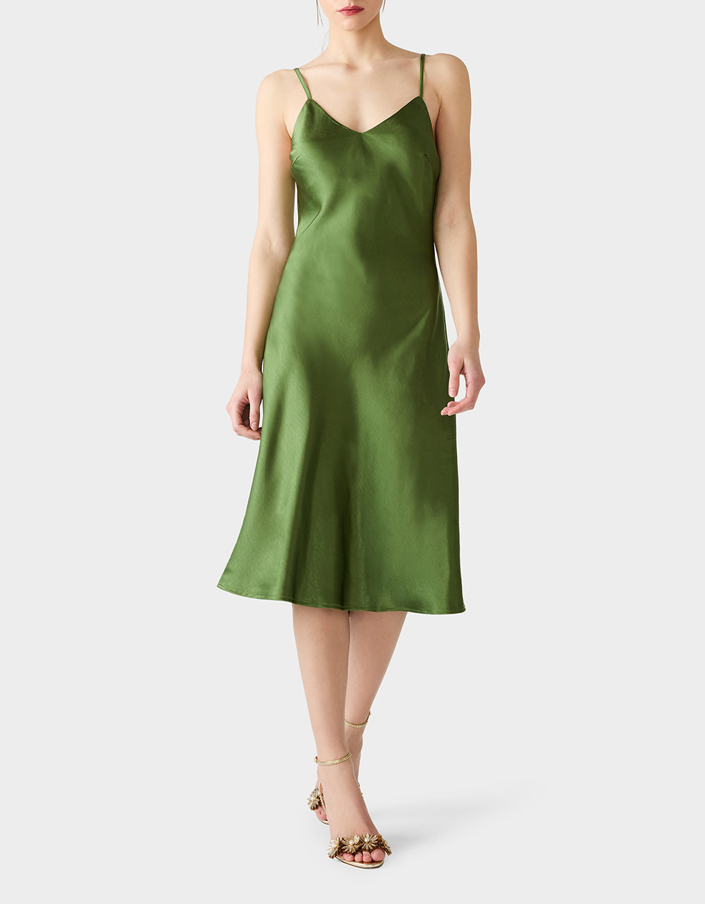 TRUE SLIP DRESS GREEN