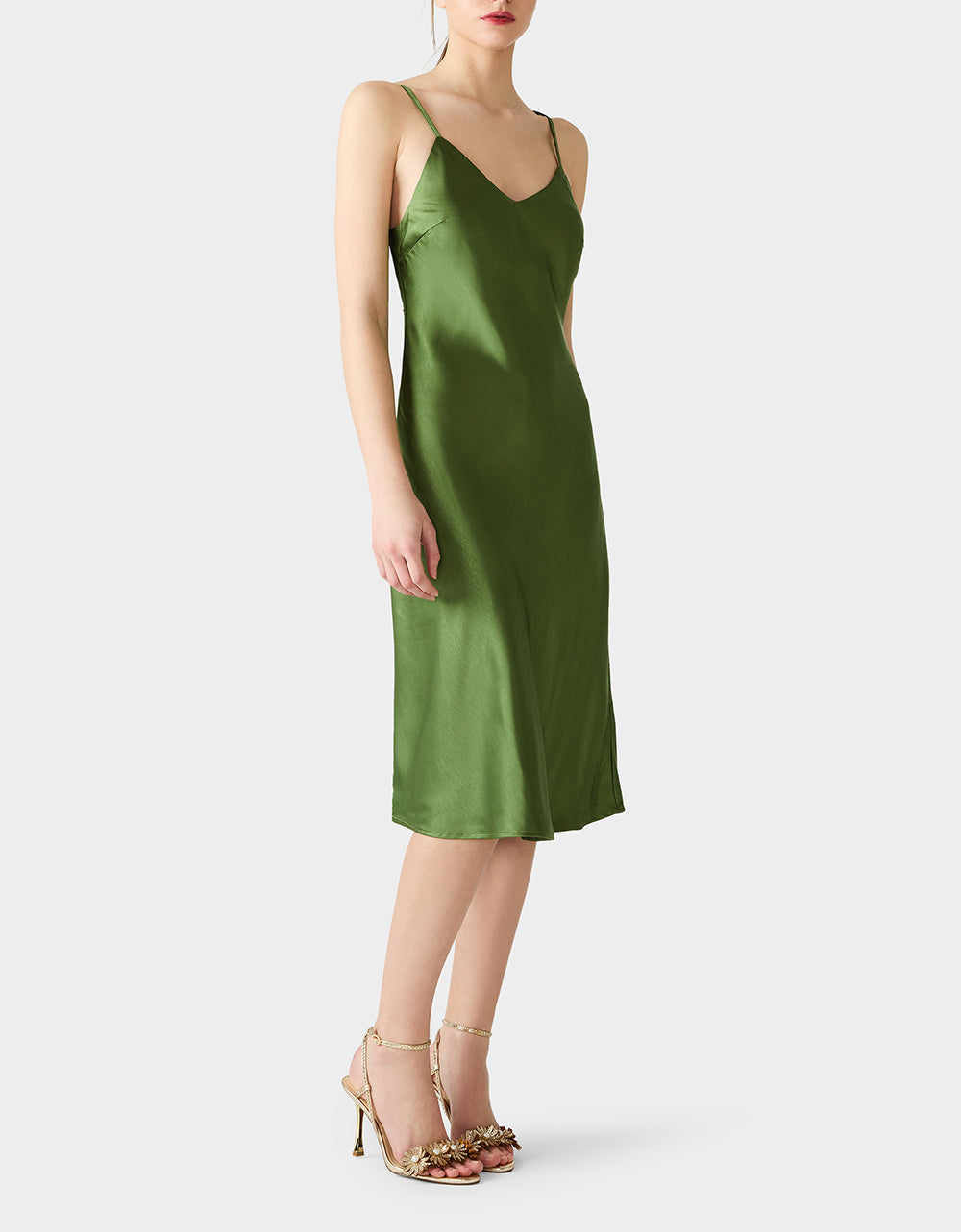 TRUE SLIP DRESS GREEN