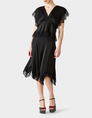 LACE LINES TOP BLACK