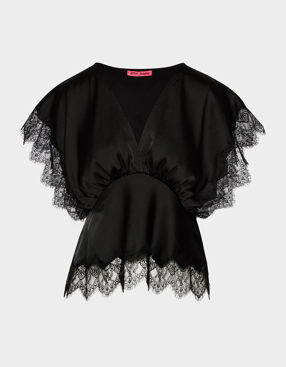 LACE LINES TOP BLACK