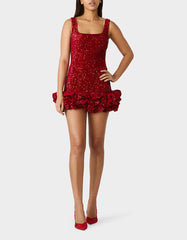 FESTIVE FLIRT DRESS RED