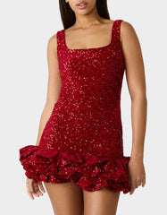 FESTIVE FLIRT DRESS RED