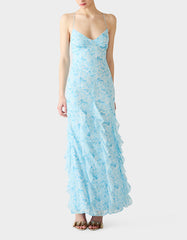 PETAL BREEZE MAXI DRESS BLUE