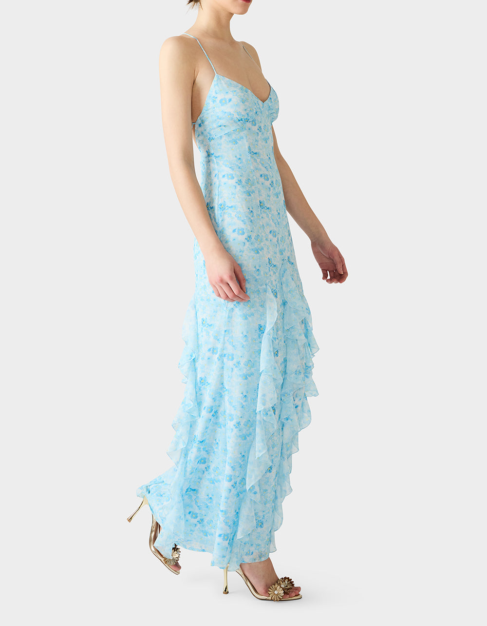 PETAL BREEZE MAXI DRESS BLUE
