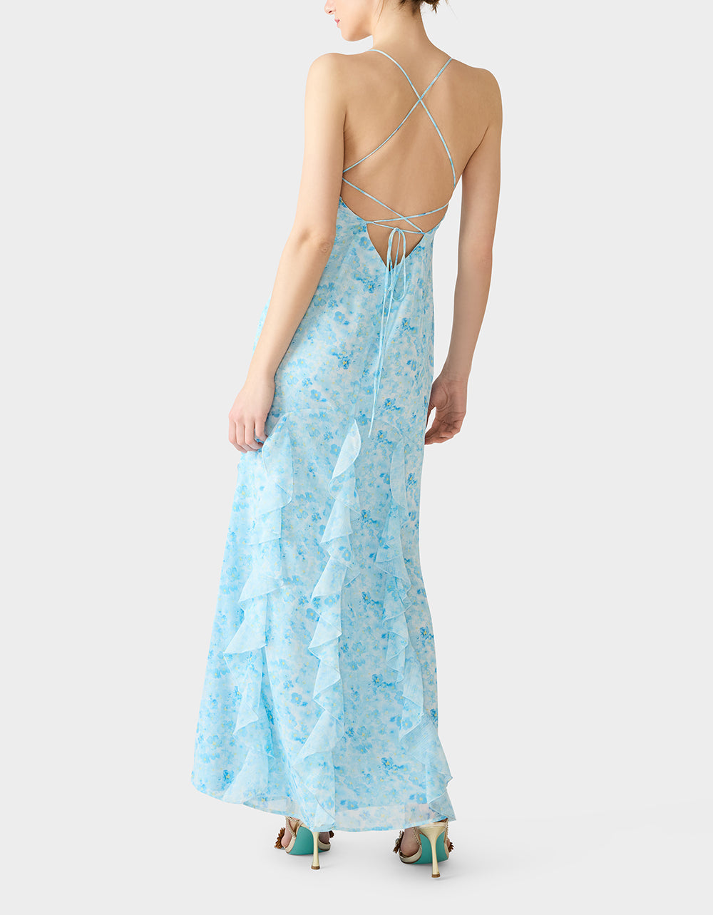 PETAL BREEZE MAXI DRESS BLUE