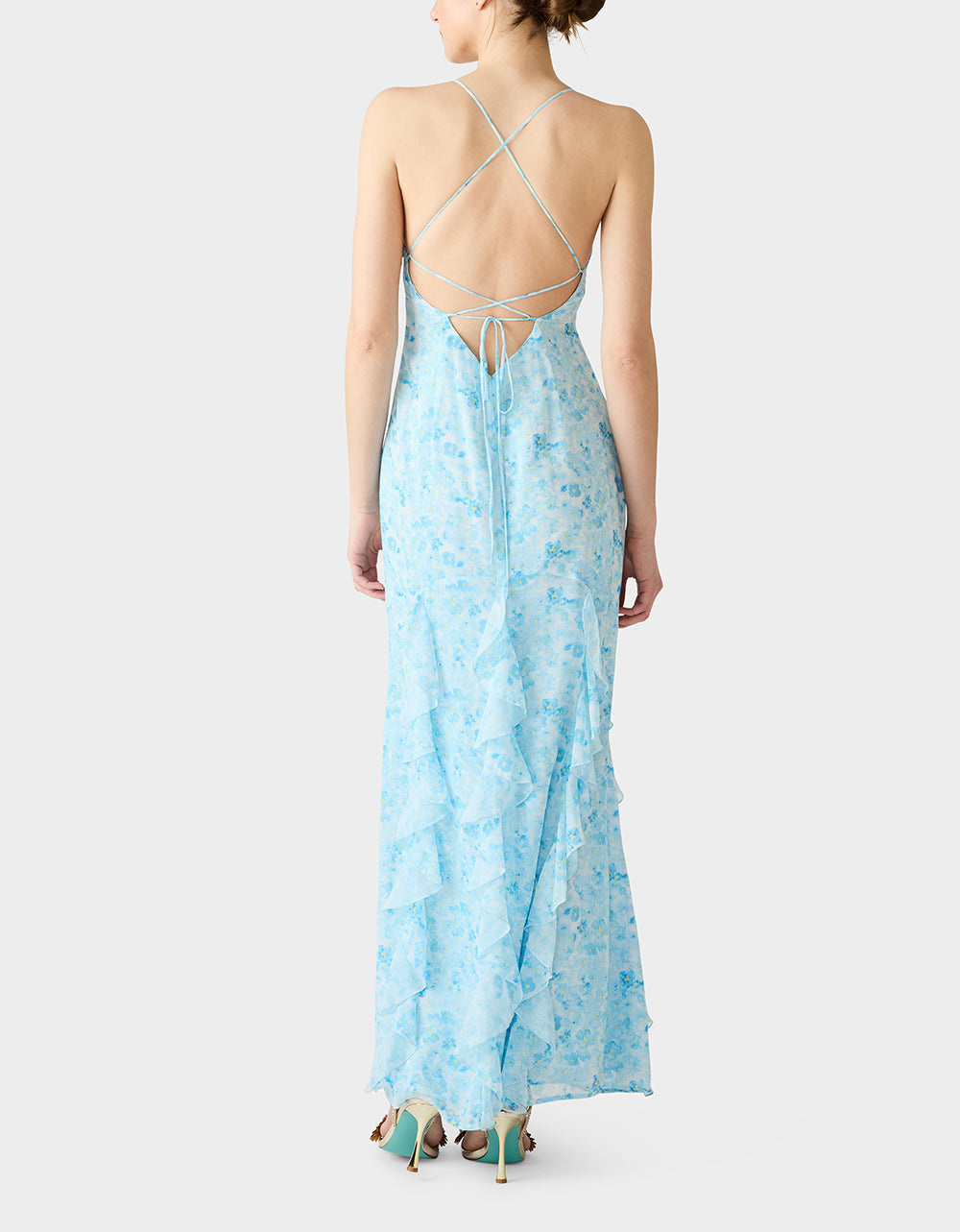 PETAL BREEZE MAXI DRESS BLUE