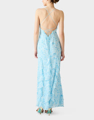 PETAL BREEZE MAXI DRESS BLUE