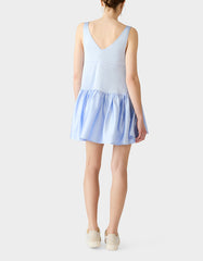 SWEET SATIN SWING DRESS LIGHT BLUE