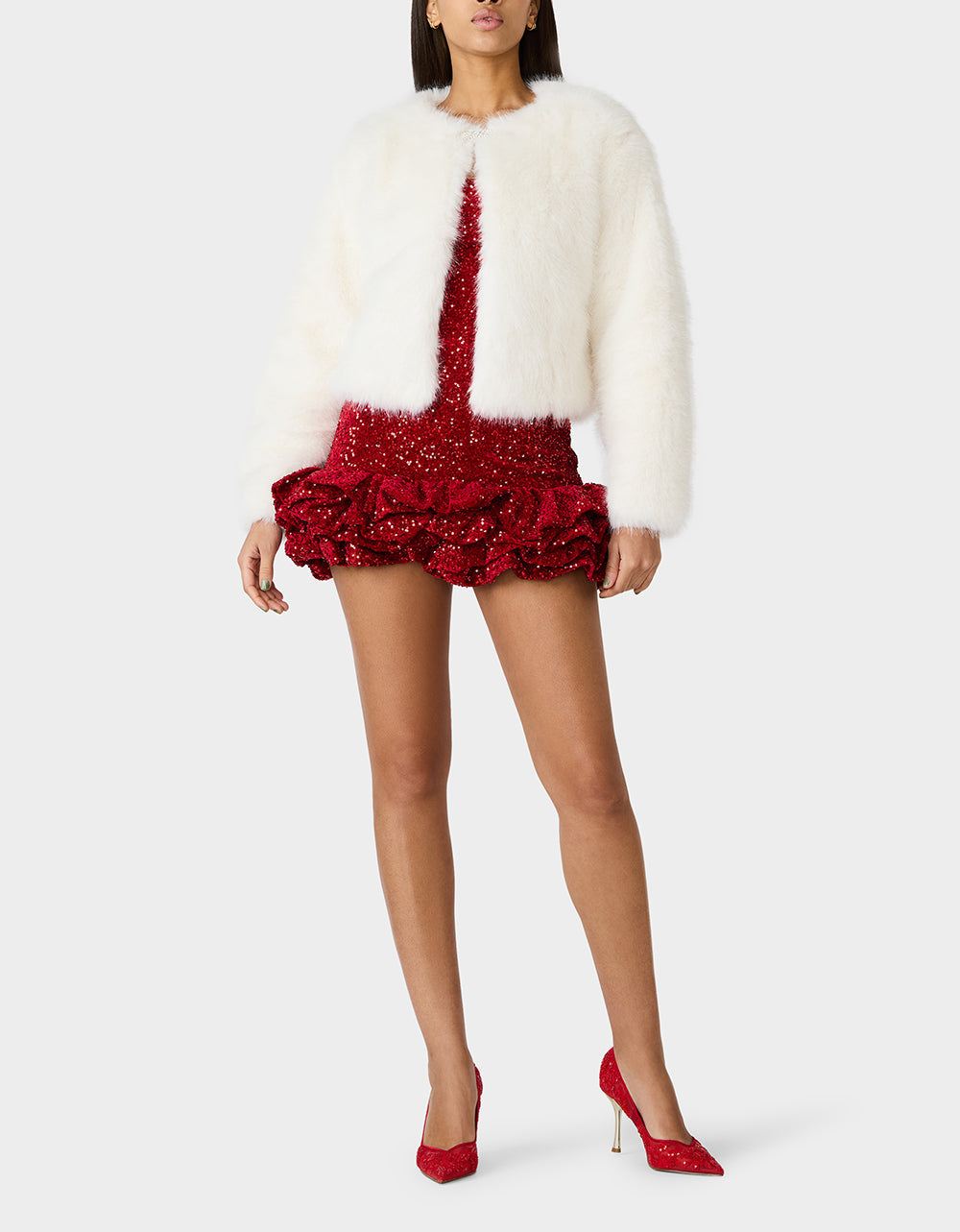 CHAMPAGNE LUXE FAUX FUR JACKET CREAM
