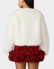 CHAMPAGNE LUXE FAUX FUR JACKET CREAM