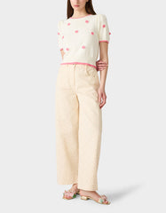 PETAL POP KNIT TOP OFF WHITE