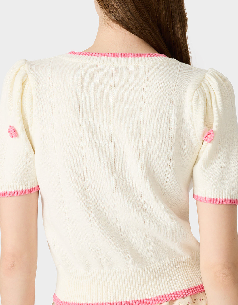 PETAL POP KNIT TOP OFF WHITE