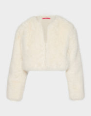 CHAMPAGNE LUXE FAUX FUR JACKET CREAM