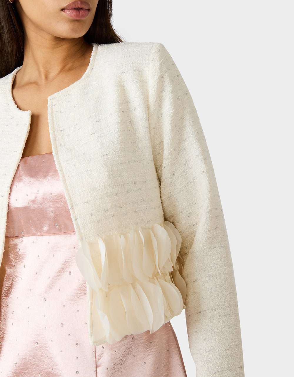 RUFFLE SOCIETY BLAZER CREAM