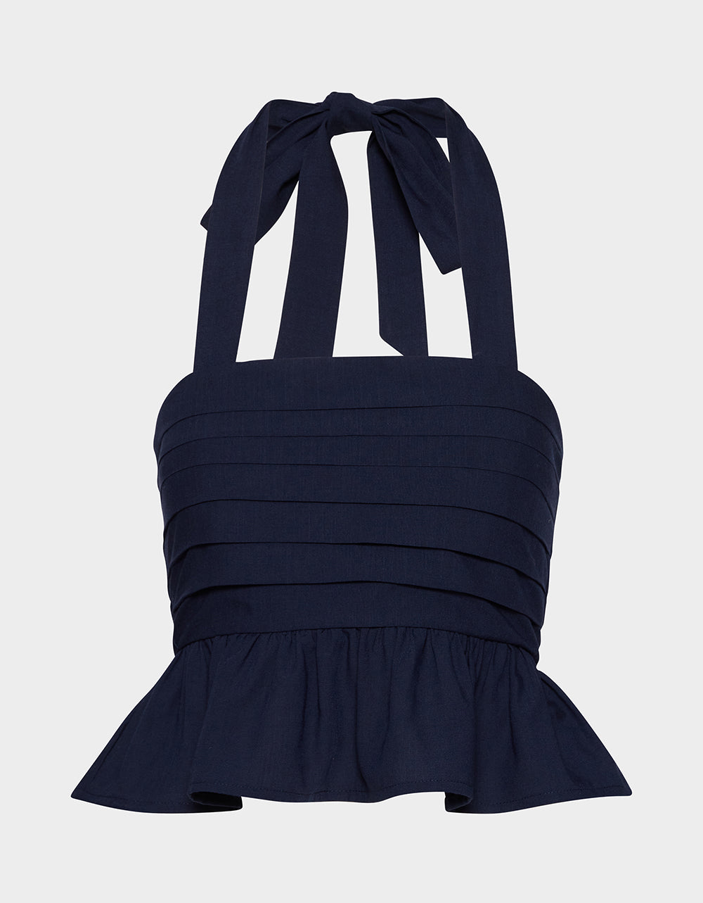 AHOY PEPLUM TOP NAVY