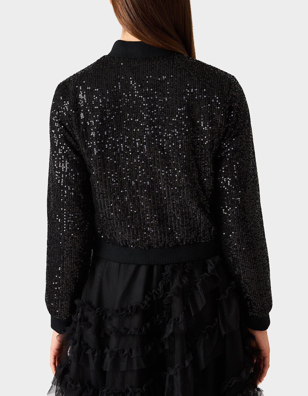 GLITTERATI BOMBER JACKET BLACK SEQUIN
