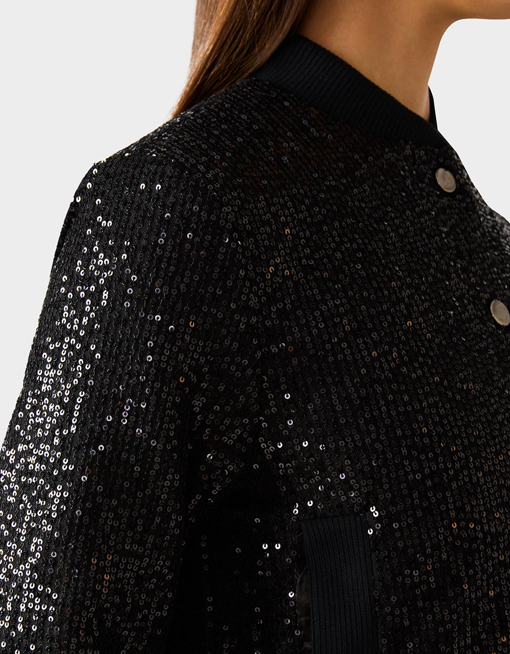 GLITTERATI BOMBER JACKET BLACK SEQUIN