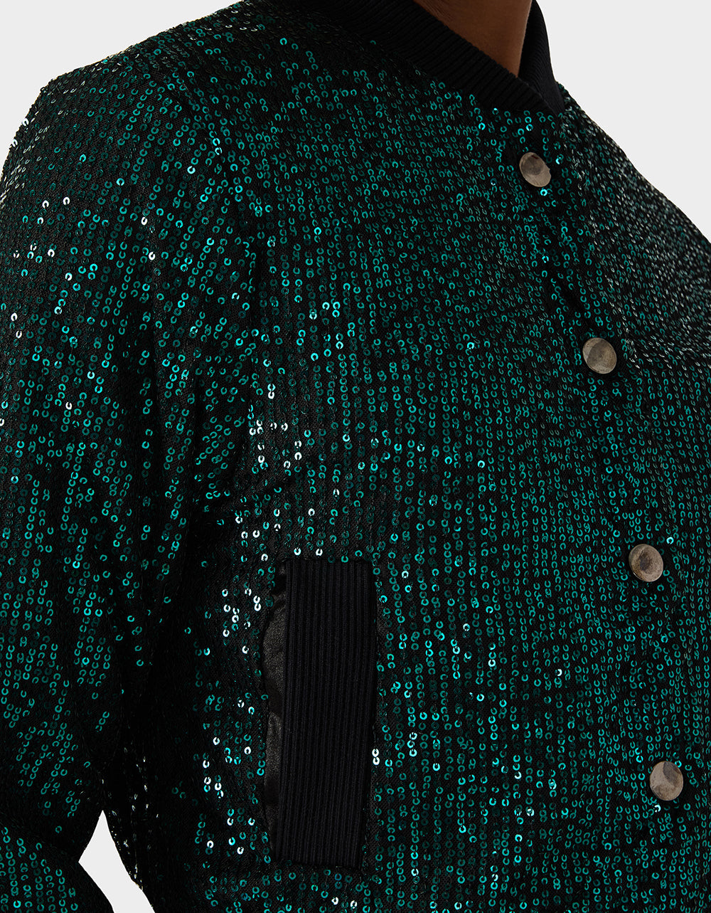GLITTERATI BOMBER JACKET EMERALD GREEN