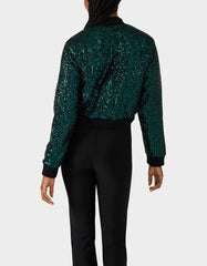 GLITTERATI BOMBER JACKET EMERALD GREEN