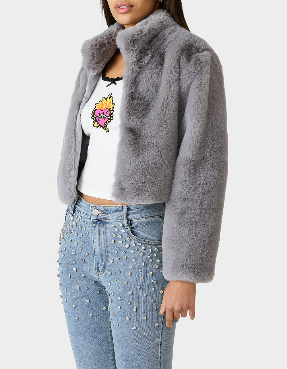 MISTY LUXE FAUX FUR GREY