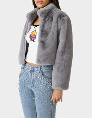MISTY LUXE FAUX FUR GREY