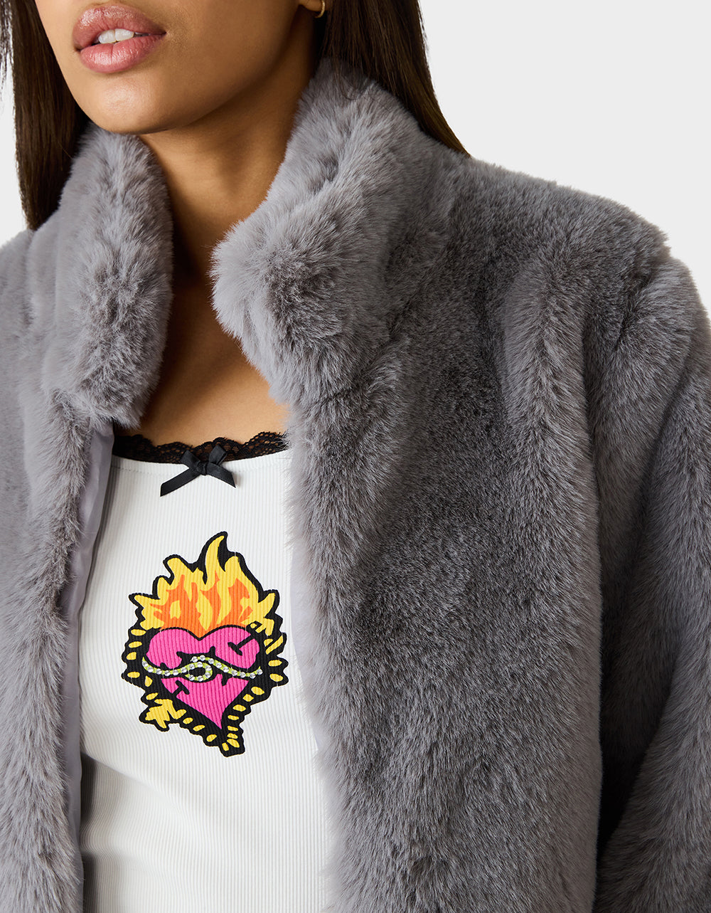 MISTY LUXE FAUX FUR GREY