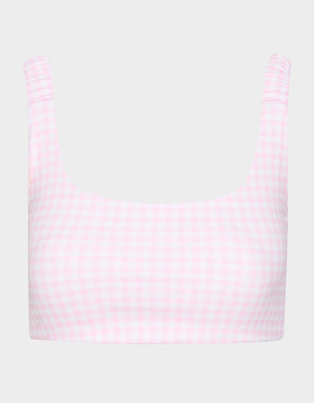 GINGHAM PRINT BRA TOP PINK MULTI