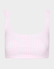 GINGHAM PRINT BRA TOP PINK MULTI