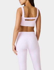 GINGHAM PRINT BRA TOP PINK MULTI