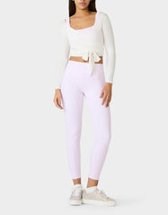 LONG SLEEVE V NECK WRAP TOP WHITE