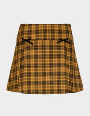 RAD PLAID SKIRT YELLOW PLAID