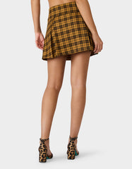 RAD PLAID SKIRT YELLOW PLAID