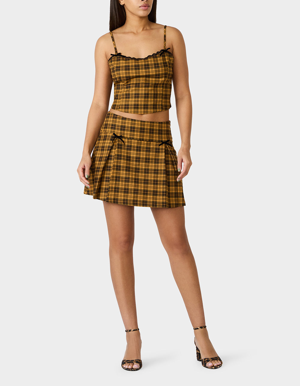 RAD PLAID SKIRT YELLOW PLAID