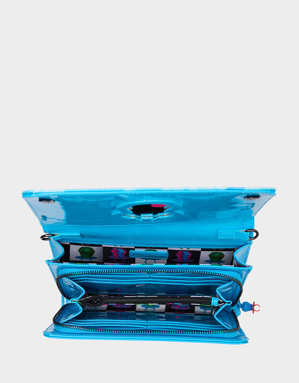 RING POP® PATENT WALLET ON CHAIN BLUE