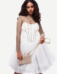 SHEER BALLERINA DRESS WHITE