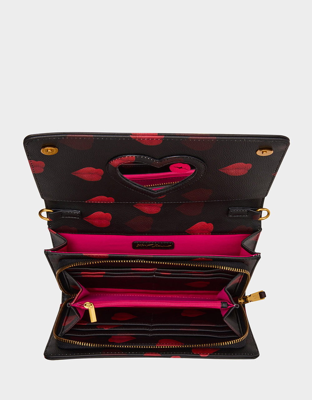 KISSES WALLET ON CHAIN BLACK/MULTI