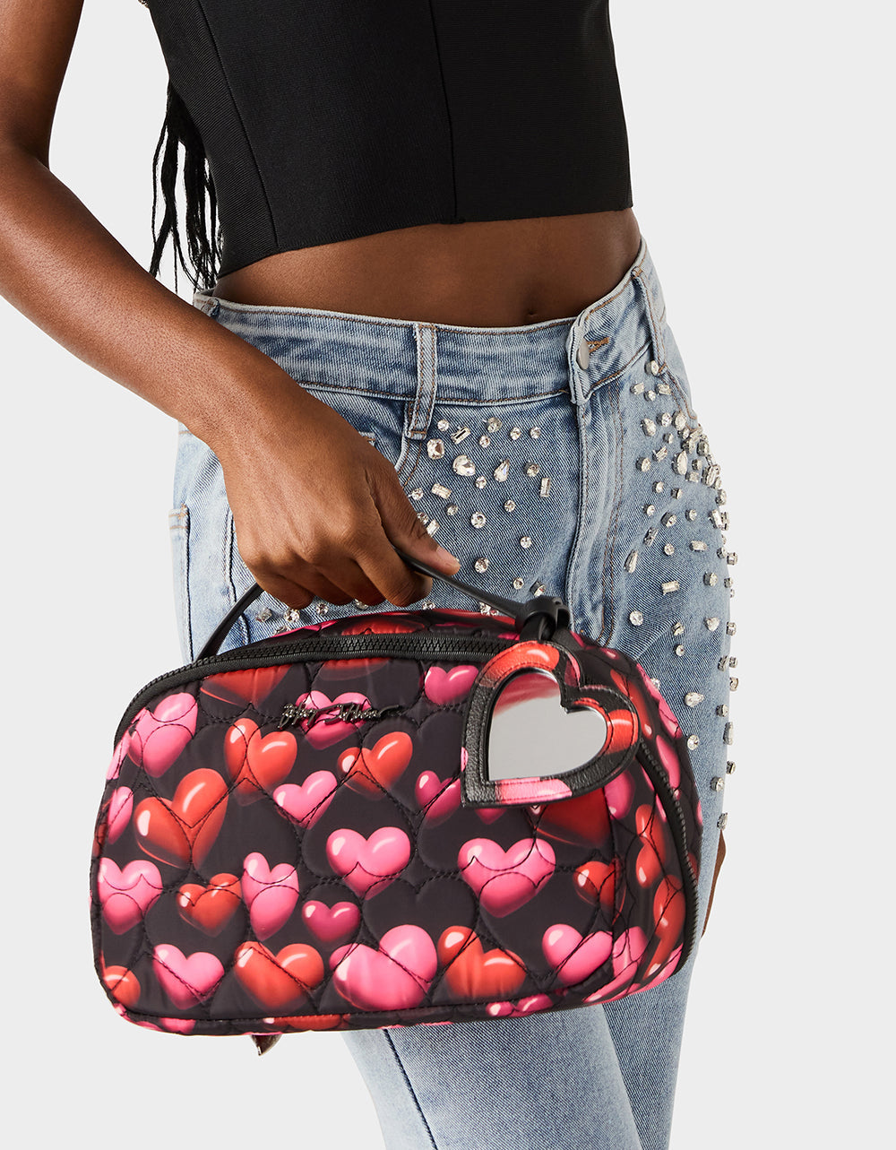 LOAF COSMETIC CASE WITH MIRROR BLACK/MULTI