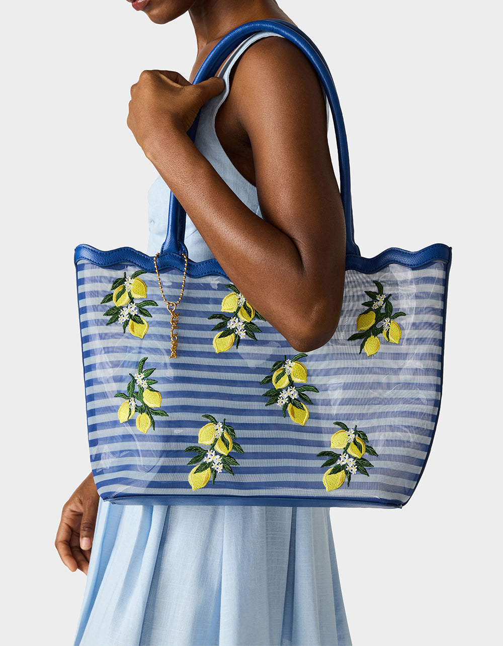 MESHIN AROUND TOTE BLUE/STRIPE