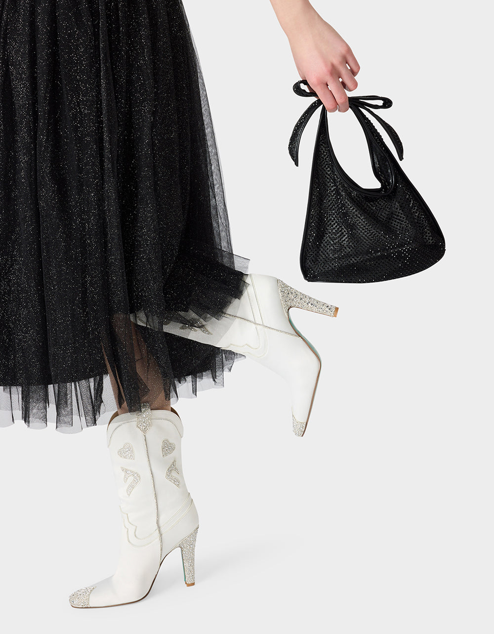 BOW MINI MESH TOTE BLACK
