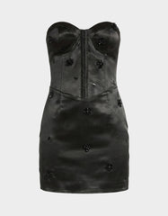 VICTORIA BUSTIER MINI DRESS BLACK