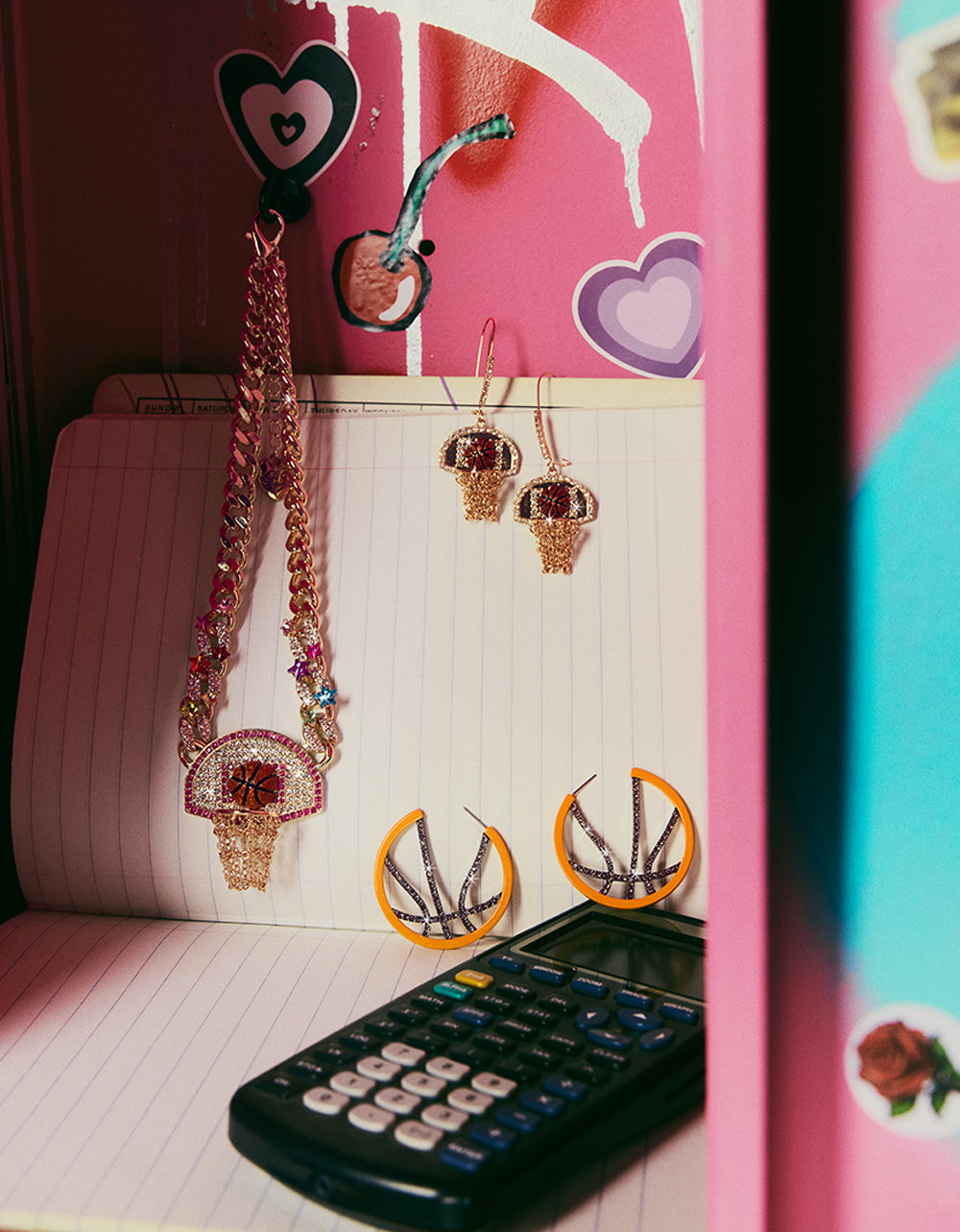 BASKETBALL HOOP EARRINGS ORANGE