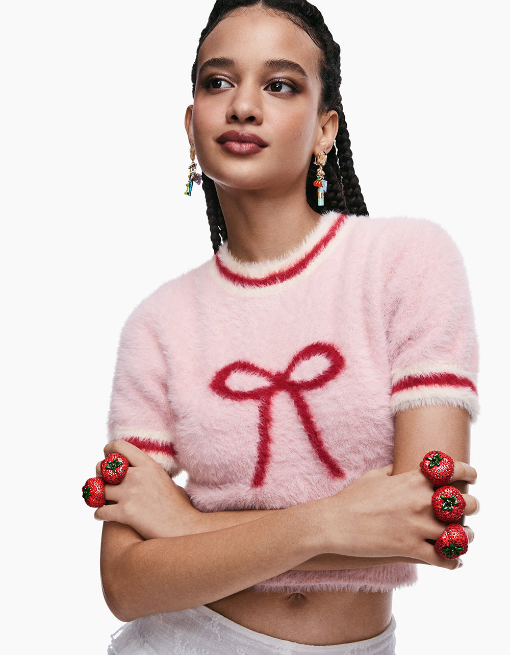 BETSEY'S BOW SWEATER PINK