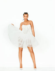 SHEER BALLERINA DRESS WHITE